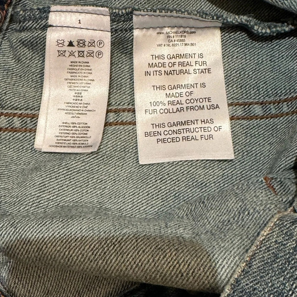 Michael Michael Kors Blue Denim Vest SZ S  Iconic Logo - Picture 9 of 9